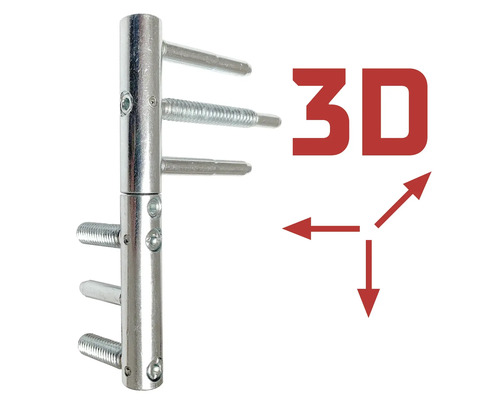 3D dveřní závěs pro trojrozměrné nastavení