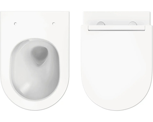 Závěsný hluboký splachovací klozet s WC sedátkem shora