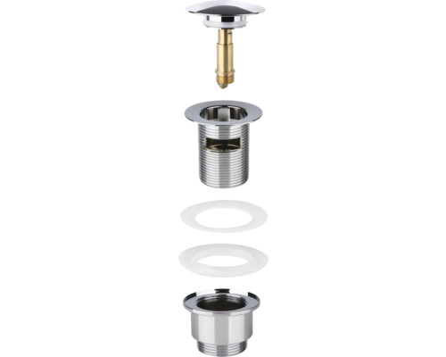 Umyvadlová odtoková souprava s ventilovou zátkou a těsněními