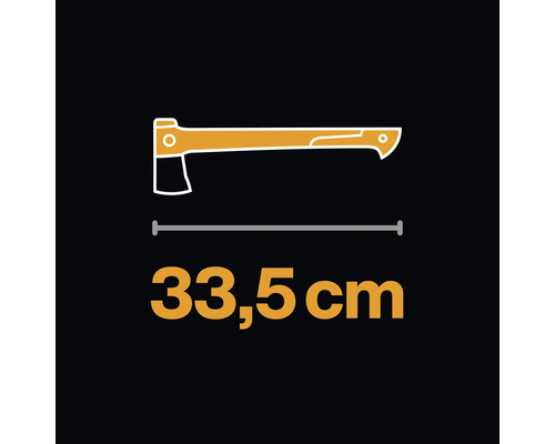 Ilustrace sekery s rozměrem 33,5 cm