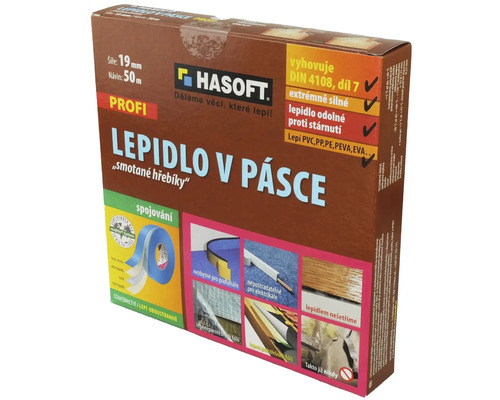 Montážní lepicí páska Hasoft Profi, šířka 19 milimetrů, délka 50 metrů