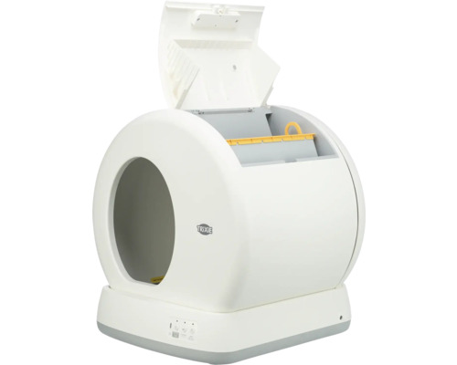 Automatická kočičí toaleta s otevřeným víkem