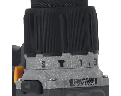 Detailní záběr vrtačky s nastavením točivého momentu