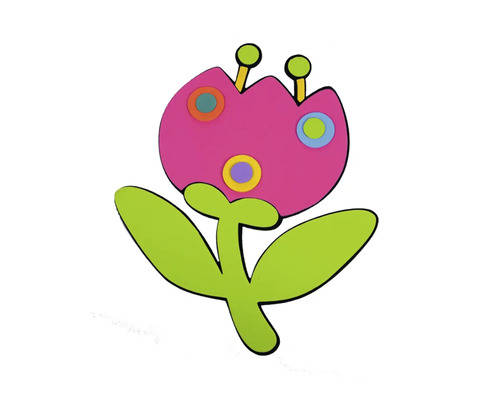 Dekorativní květina s barevnými kruhy na okvětním lístku