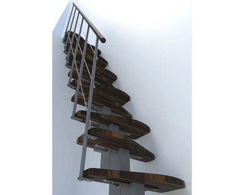 Prostorově úsporné schodiště ze dřeva a kovu do interiéru