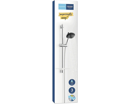 Balení sprchové tyče Grohe s ruční sprchou a funkcí úspory vody