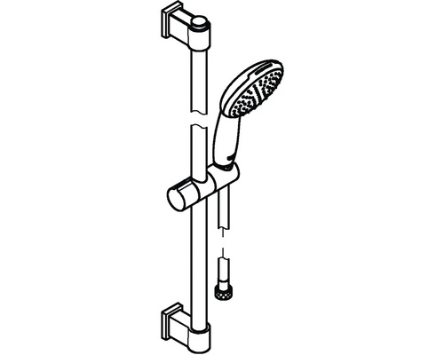 Sprchová tyč s ruční sprchou a sprchovou hadicí