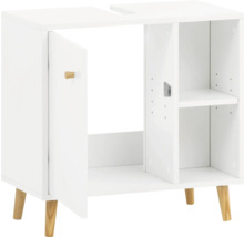 Skříňka pod umyvadlo s dvířky a otevřenými policemi