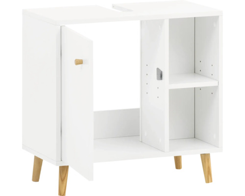 Skříňka pod umyvadlo s dvířky a otevřenými policemi