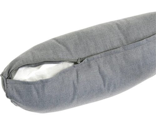 Šedý polštář se zipem