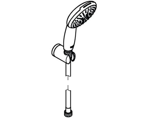 Ruční sprcha s sprchovou hadicí do koupelny