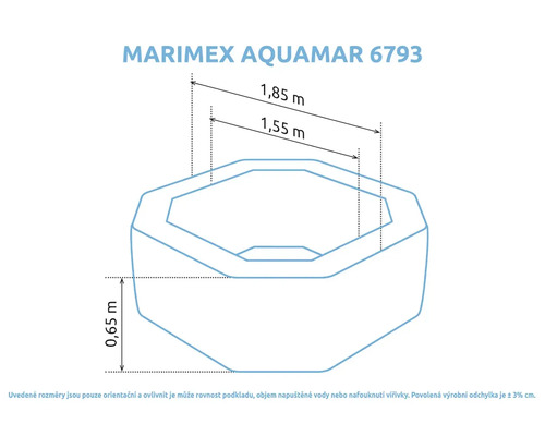 Rozměry vířivky Marimex Aquamar 6793