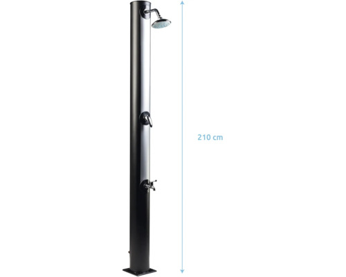 Zahradní sprcha o výšce 210 centimetrů.