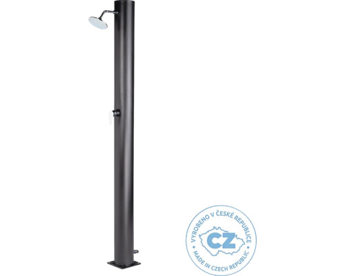 Kovová zahradní sprcha s hlavovou sprchou a vodovodním kohoutkem