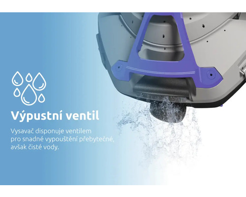 Detail odtokového ventilu čisticího vysavače