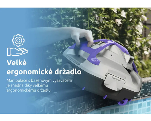 Bazénový robot s ergonomickou rukojetí pro snadnou manipulaci