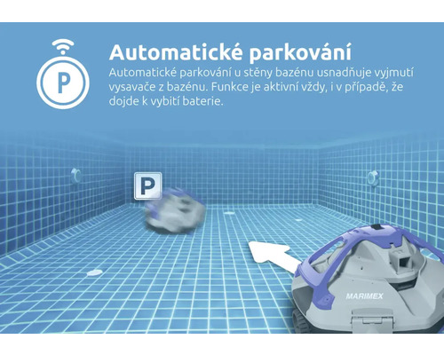 Funkce automatického parkování pro čisticího robota bazénu v bazénu