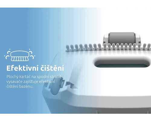 Efektivní čištění díky plochému kartáči na spodní straně vysavače.