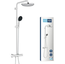 Sprchový systém Grohe s horní a ruční sprchou a obalem produktu