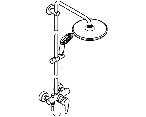 Sprchová baterie s hlavovou a ruční sprchou