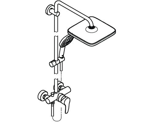 Sprchová baterie s hlavovou a ruční sprchou
