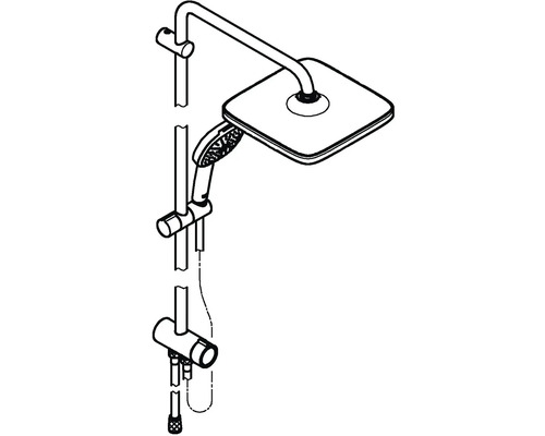 Sprchový panel s hlavovou a ruční sprchou