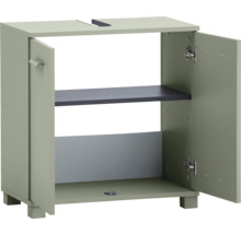 Skříňka pod umyvadlo se dvěma otevřenými dvířky a jednou policí