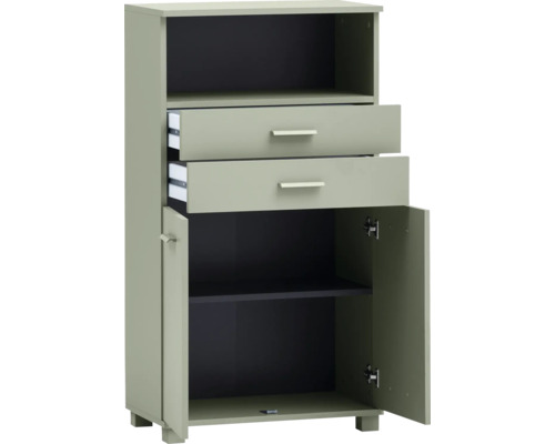 Skříň se zásuvkami a dvířky