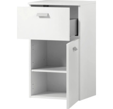 Bílá koupelnová skříňka se zásuvkou a dvířky