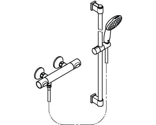 Sprchová baterie s tyčí a ruční sprchou