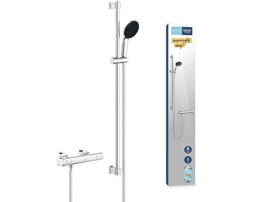 Sprchová tyč s ruční sprchou a termostatickou baterií v přepravní krabici