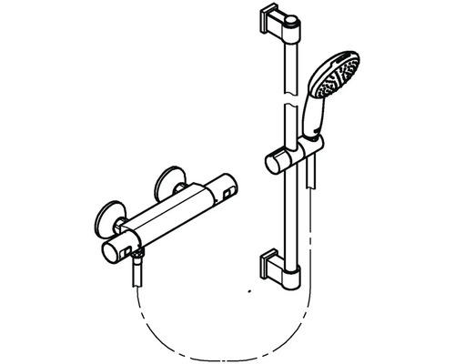 Sprchová armatura s tyčí a ruční sprchou