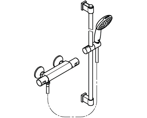 Sprchová baterie s tyčí a ruční sprchou