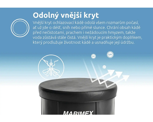 Kryt pro ochranu ochlazovací kádě před povětrnostními vlivy, hmyzem a UV zářením