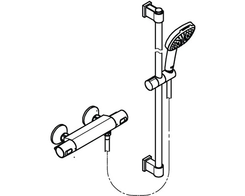 Sprchová baterie s tyčí a ruční sprchou