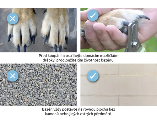 Informace o přípravě domácích mazlíčků a stavbě bazénu
