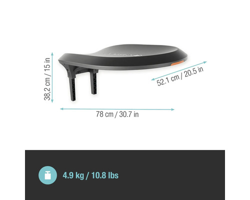 Garáž pro robotickou sekačku Gardena o rozměrech 38,2 cm x 52,1 cm x 78 cm