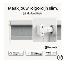 Sada pro vylepšení rolety Motionblinds s Bluetooth konektivitou kompatibilní s Google Home SmartThings a Alexa (Image AI modified or generated)