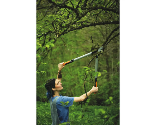 Žena stříhá větve zahradními nůžkami na větve