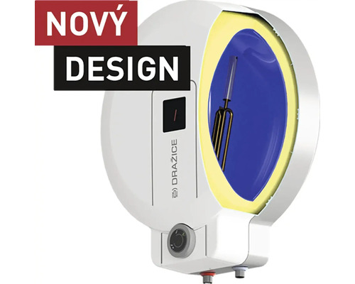 Pohled shora na ohřívač vody s novým designem a odkrytým interiérem
