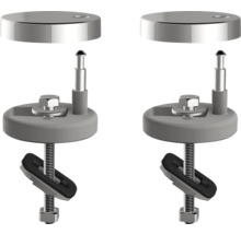 Dvě upevnění WC sedátka se šrouby a krycími krytkami