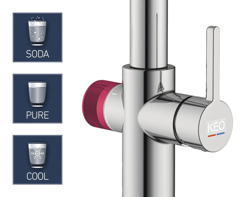 Vodovodní kohoutek s funkcí sodové, čisté a chlazené vody