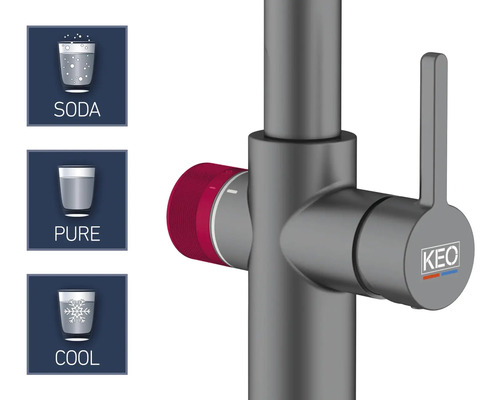 Vodovodní baterie KEO pro sodu, čistou a chlazenou vodu