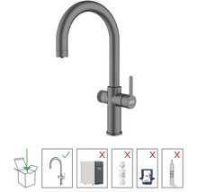Dřezová baterie páková KEO SØDA gun metal bez boxu a filtru