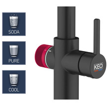 Baterie s možnostmi Soda, Čistá a Chladná a logem Keo