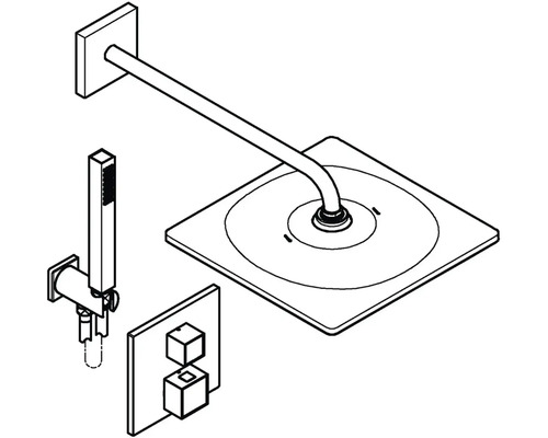 Sprchový systém s hlavovou sprchou, ruční sprchou a termostatem