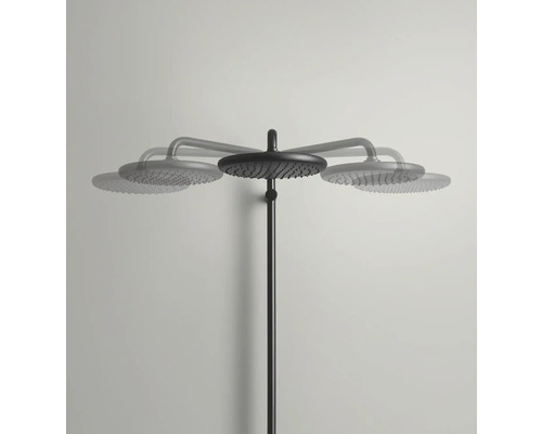 Sprchová hlavice s kulatým designem na tyči do koupelny