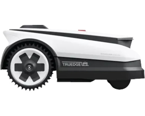 Boční pohled na robotickou sekačku na trávu