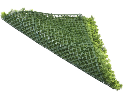 Rohož z umělé trávy se zelenými listy na plastové mřížce