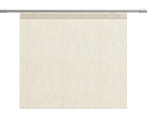 Béžový panelový závěs na záclonové tyči